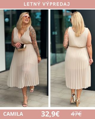 ✨ Midi plisované šaty CAMILA ✨ UNI (cez prsia 120-140cm) ✨ 32,9€